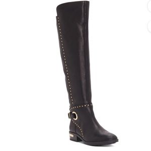 COPY - Vince Camuto Studded Buckle Zip Up Leather Riding Boots
